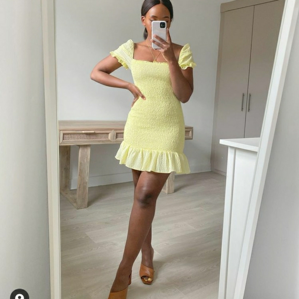 Zara textured mini dress blogger's favorite
